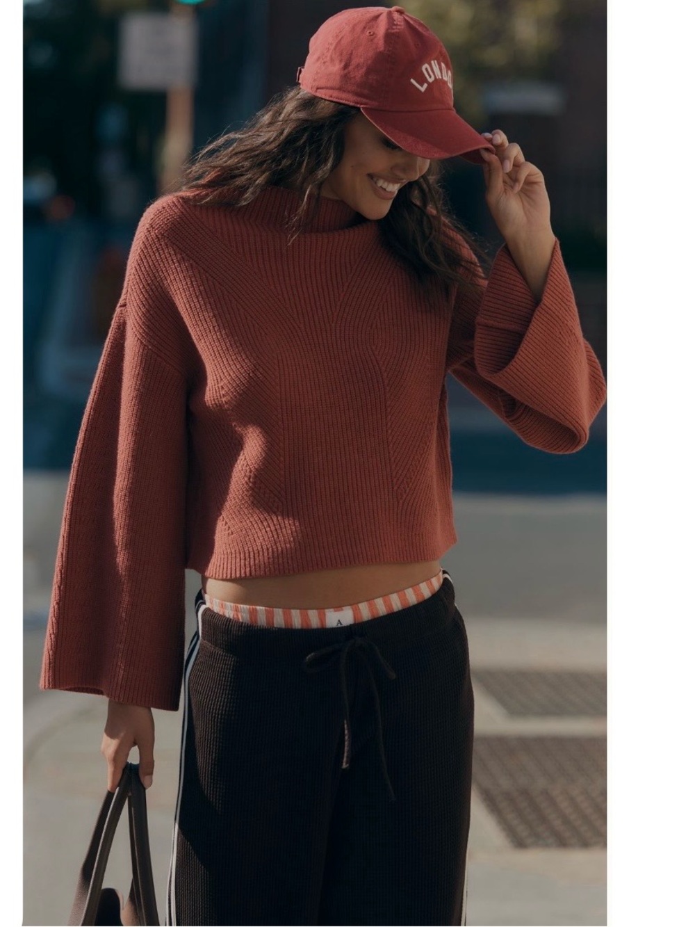 Maeve- Katey Mock-Neck Bell-Sleeve
Sweater